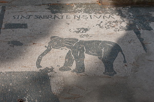 Elephant mosaic - Ivory trade from Sabrata (Libya)